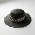 Chapeau De Soleil Noir Tissé Safari Chic