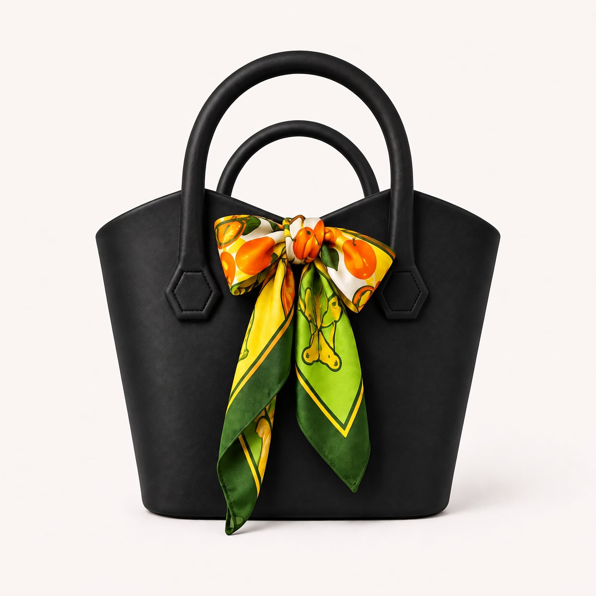 Sac Cabas d'Été en Silicone avec Foulard Satiné Élégant