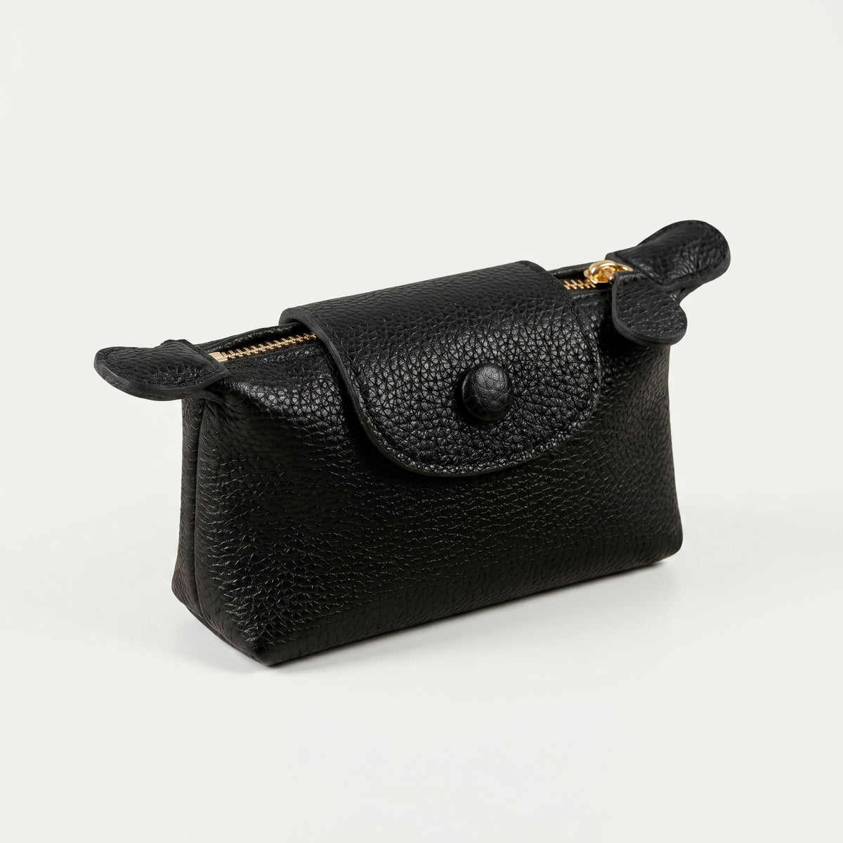 Mini porte-monnaie en cuir véritable pour femme