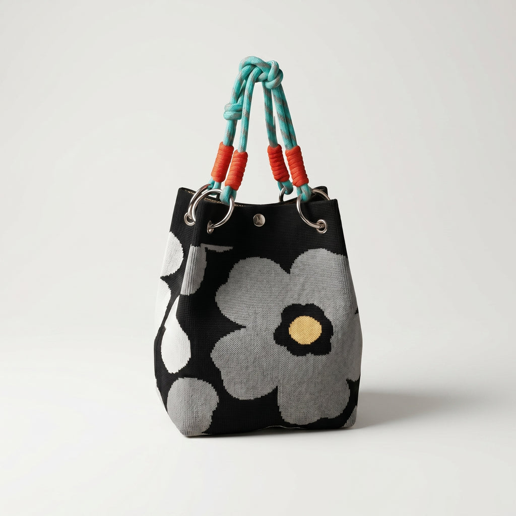 Sac panier ovale tricoté