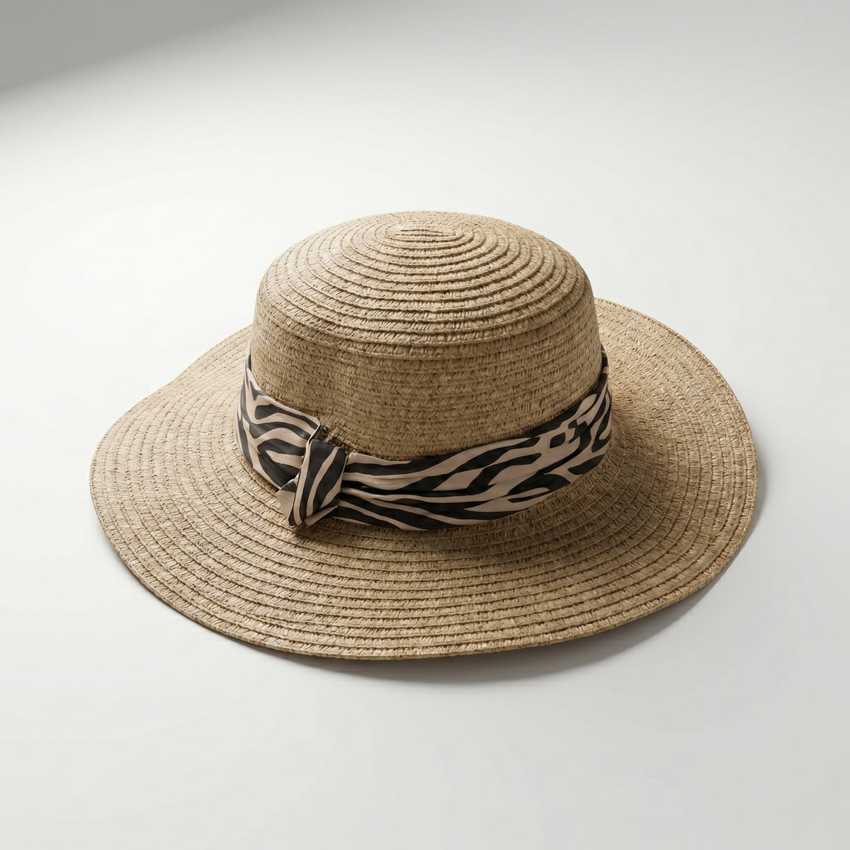 Chapeau De Soleil Noir Tissé Safari Chic