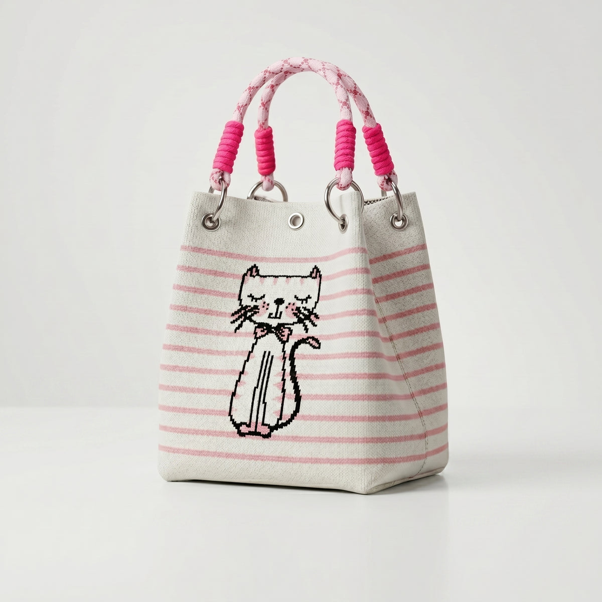 Sac panier ovale tricoté